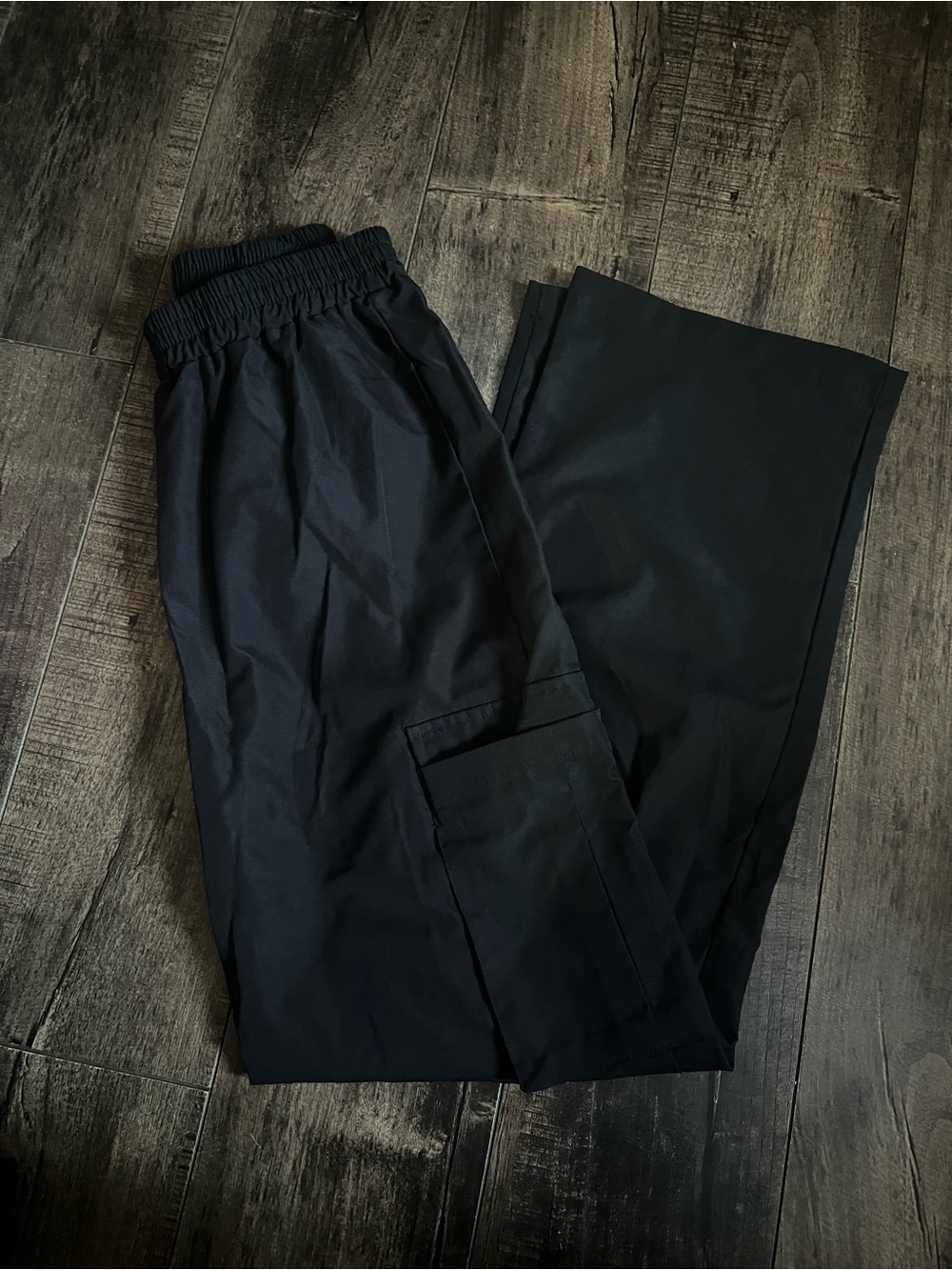 SHEIN Black Elastic Waist Cargo Pants